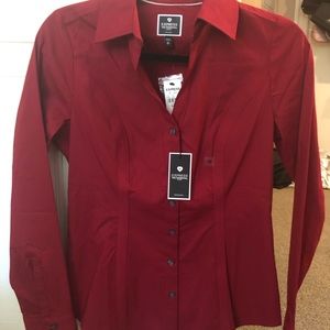 Express Women’s XS Dark Red Long Sleeved Button Up